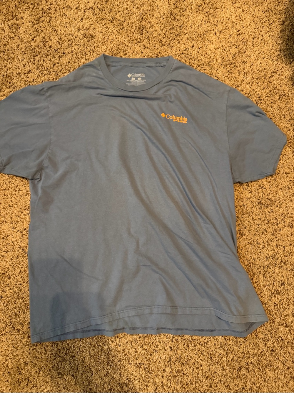 Columbia Short-Sleeve T-Shirt in Slate Blue with Orange Logo